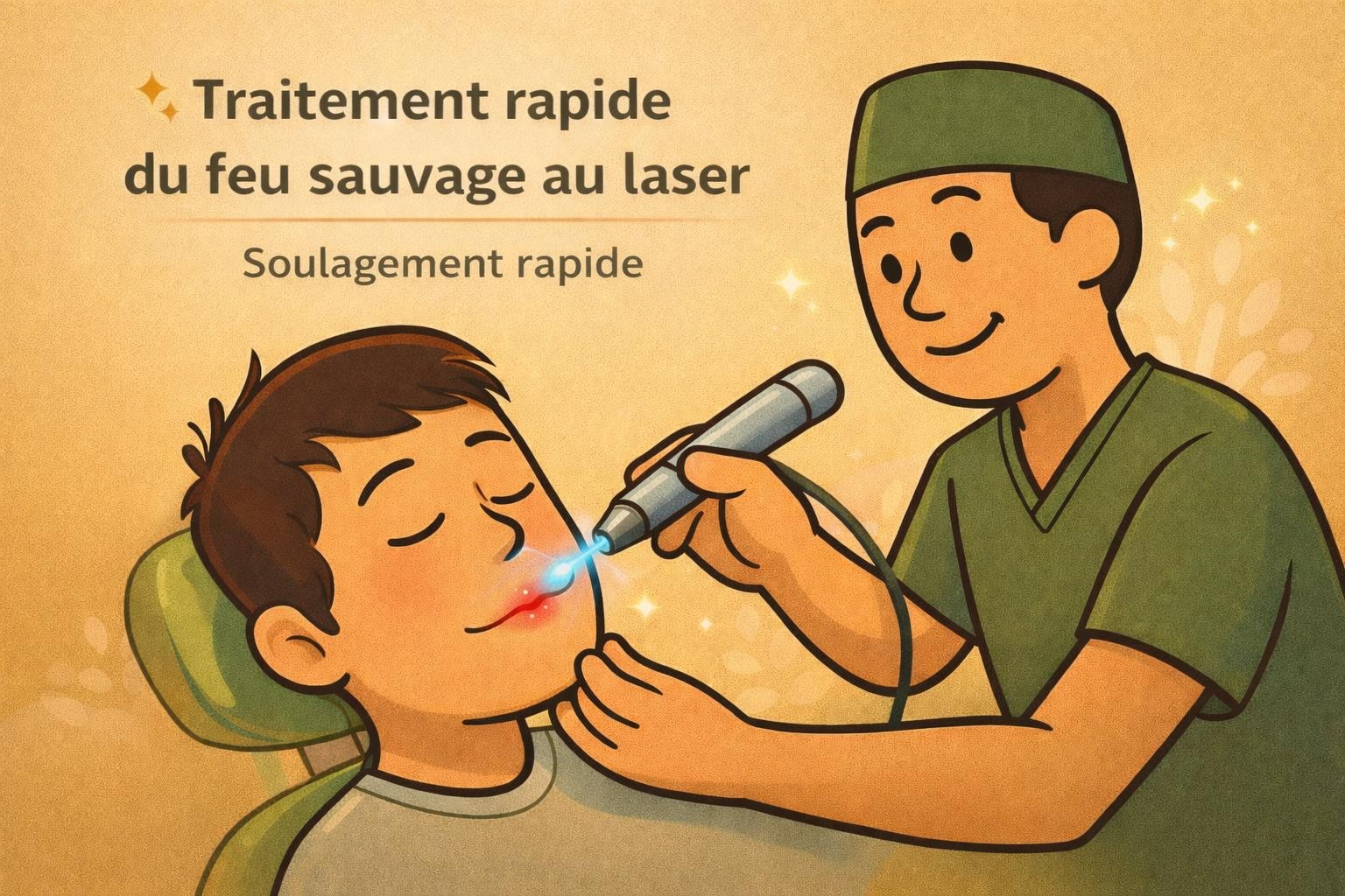Traitement laser feu sauvage